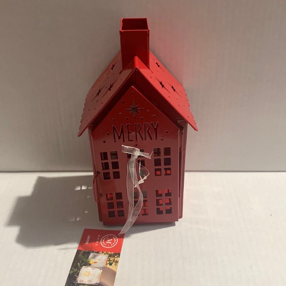Martha Stewart Christmas Red Galvanized LED House